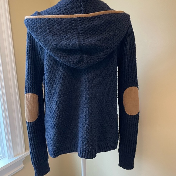Abercrombie & Fitch Navy Patchwork Cardigan with hood - Picture 2 of 6